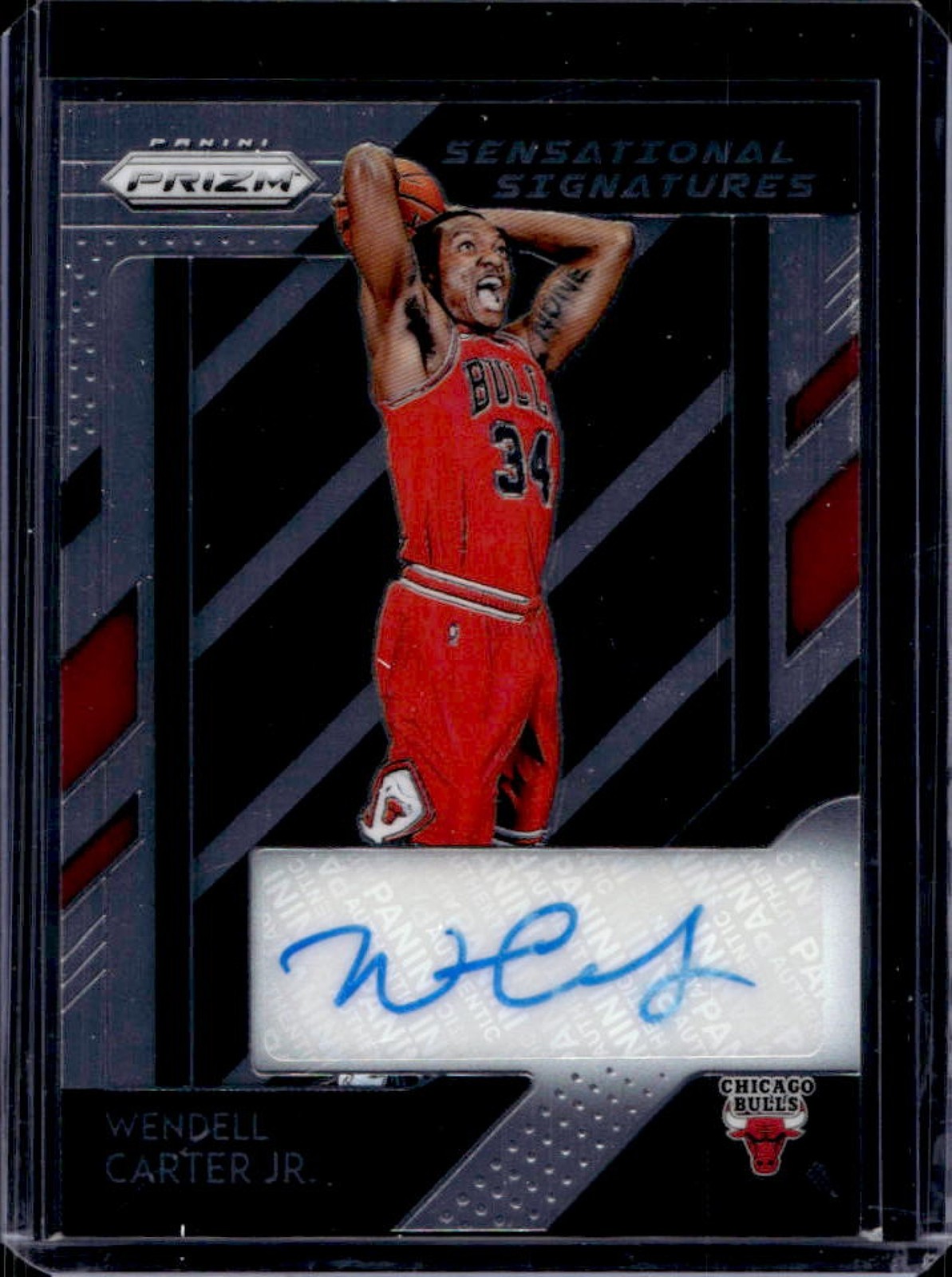 2018-19 Prizm Wendell Carter Jr. Sensational Signatures Auto RC #SS-WCJ Bulls