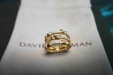 Perfect/DavidYurman/3-Row/Crossover/Ring 18K&Yellow Gold Pavé Diamond US 7