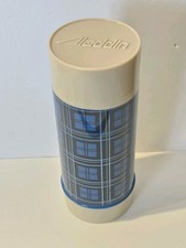 Vintage Aladdin 1 Quart Thermos Blue Plaid Wide Mouth Made in USA