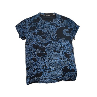 Pull & Bear Dragon Blue Black T-Shirt Mens L