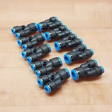 Lot of 10 - FESTO QSY-12-8 Quick Push-In Connector, 12mm - 8mm, 130612 - USED