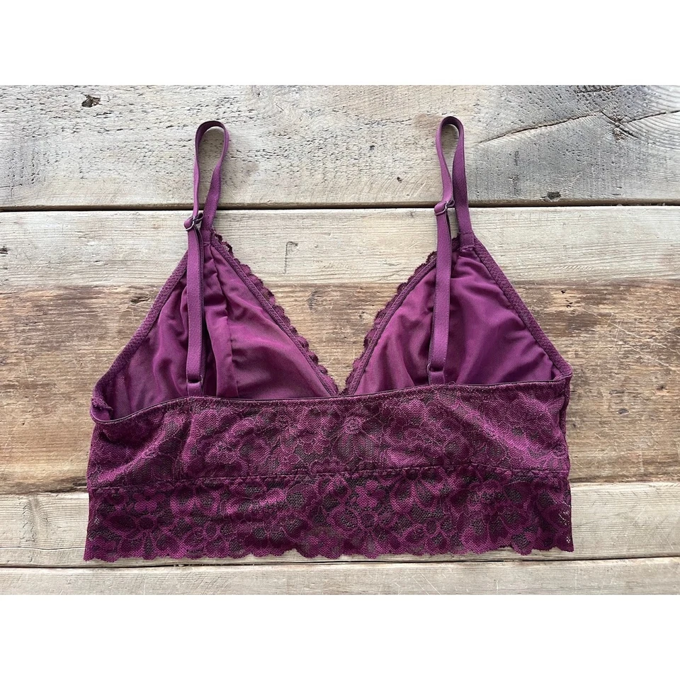 Victoria's Secret Kir Rojo GRANDE Sexy Camiseta Encaje Triángulo Bralette Sujetador Inalámbrico Foto 2 de 2