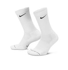 Nike Men's 6 Pack Everyday Elevated Crew Socks White Size L 9.5-12 Shoe NEW