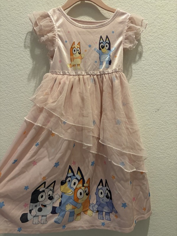 Disney Bluey Nightgown Girl Pajama Sleep shirt Poly Satin 3T Bingo Pink
