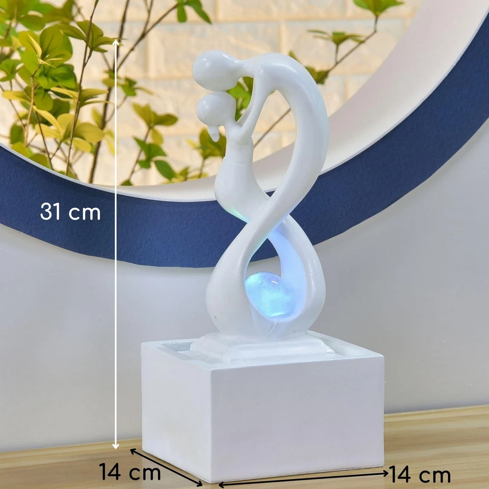 Zen'Light  Moderner Zimmerbrunnen Amor Weiß mit Farbigem LEDLicht  Zeitgenöss... - Bild 4 von 4