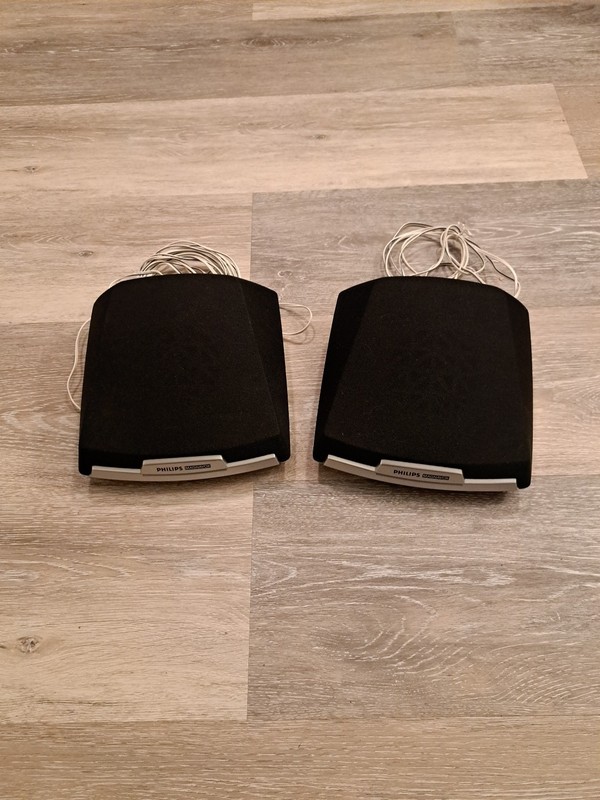 2 Philips Speaker System  SS-398 PM 6ohm Speakers With Wire. E9903912. A4C