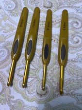 Clover Soft Touch Crochet Hooks VNTG SET 4 F, G, H and I 5.5, 5mm, 4.5 mm, 4 mm