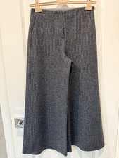 THEORY Wool wide leg pants in GREY Patterned Size 00;Made In Japan; Dry Cleaned
