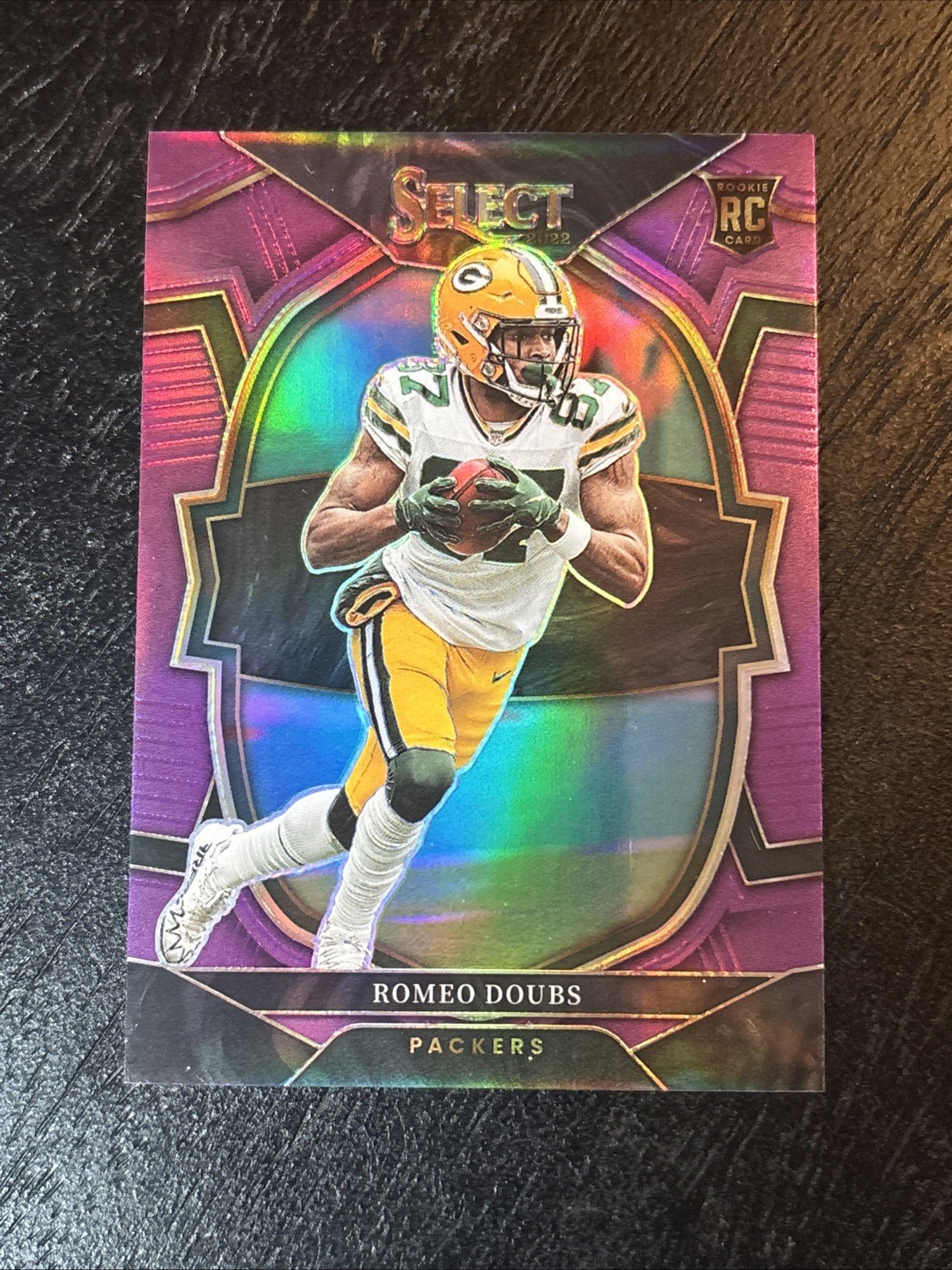 2022 Panini Select #54 Purple Prizm Romeo Doubs RC Packers /75