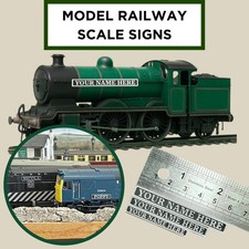 Custom Scale Model Train Nameplate &ndash; Personalised Locomotive Plaque &ndash; OO / HO