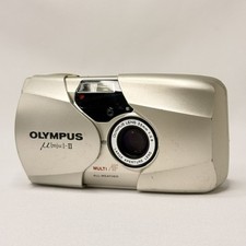 Exc Olympus mju ii Silver Point Shoot 35mm f/2.8 Film Camera From JAPAN