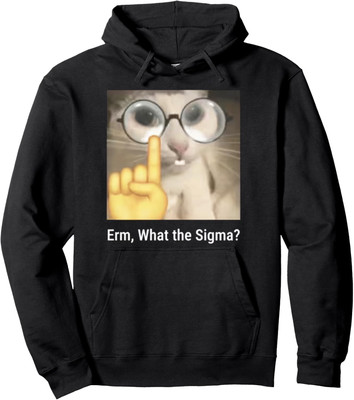 Erm, What The Sigma? Cat Love Meme Funny Comedy Unisex Hooded Sweatshirt