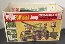 Vintage GI Joe Official Jeep Combat Set 7000 w/ Box Trailer Accessories Hasbro