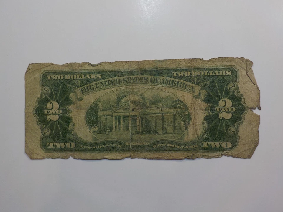 Currency Note 1928 2 Dollar Bill Paper Money Red Seal United States American - Image 2 of 2