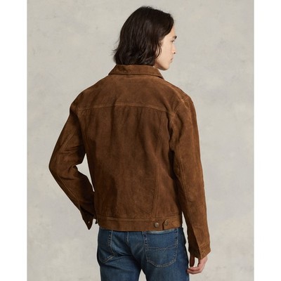 $998 NWT POLO RALPH LAUREN Men's Iconic Goat Suede Leather Trucker