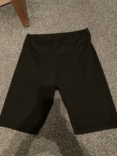 Ladies Black Short Exercise Shorts Stretchy Comfy Size M VGC