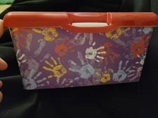 Huggies Red Hand Prints Baby Wet Wipe Case Container Box Holder Empty