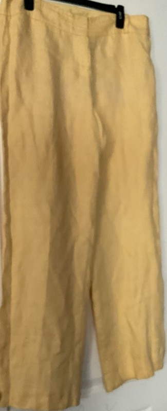 the limited women's  100% Linen pants Yellow  Size 12  Wide Leg