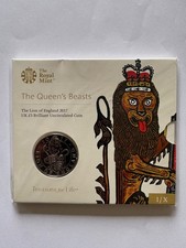 2017 Queen&rsquo;s Beasts The Lion of England &pound;5 Brilliant Uncirculated Coin Royal Min