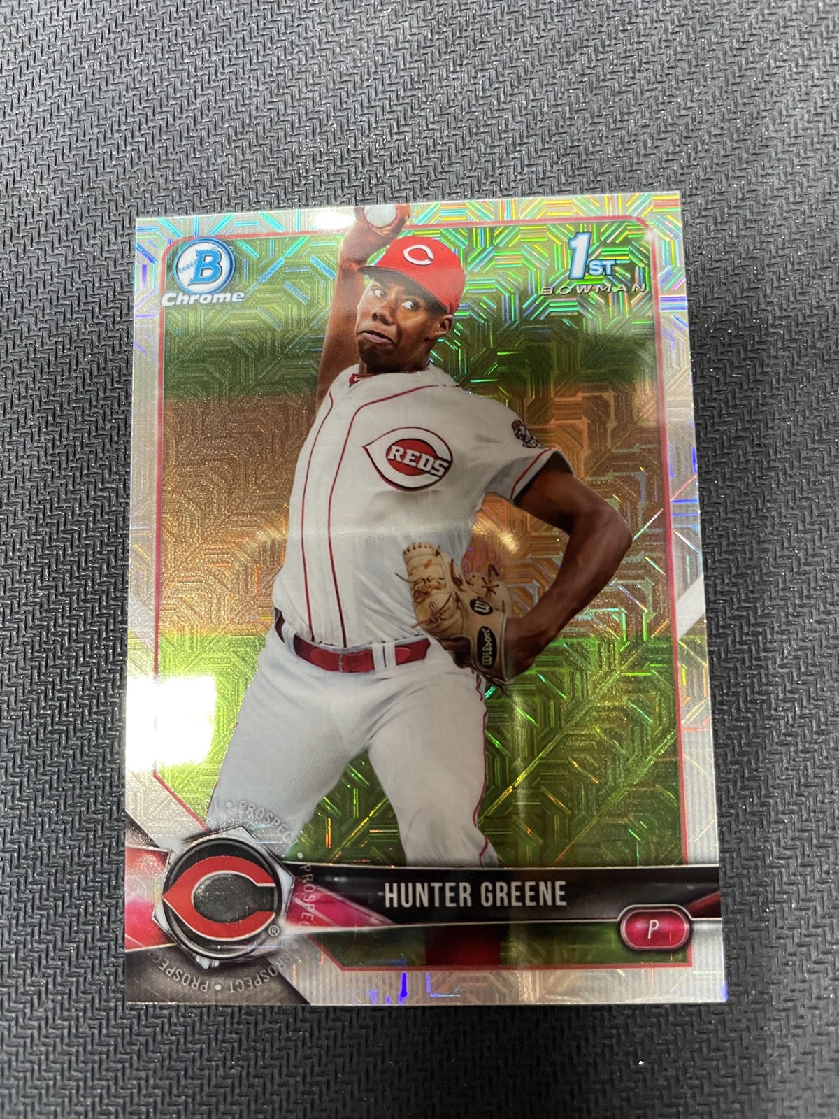 2018 Bowman #BCP48 Hunter Greene Chrome Prospects Mojo Refractor