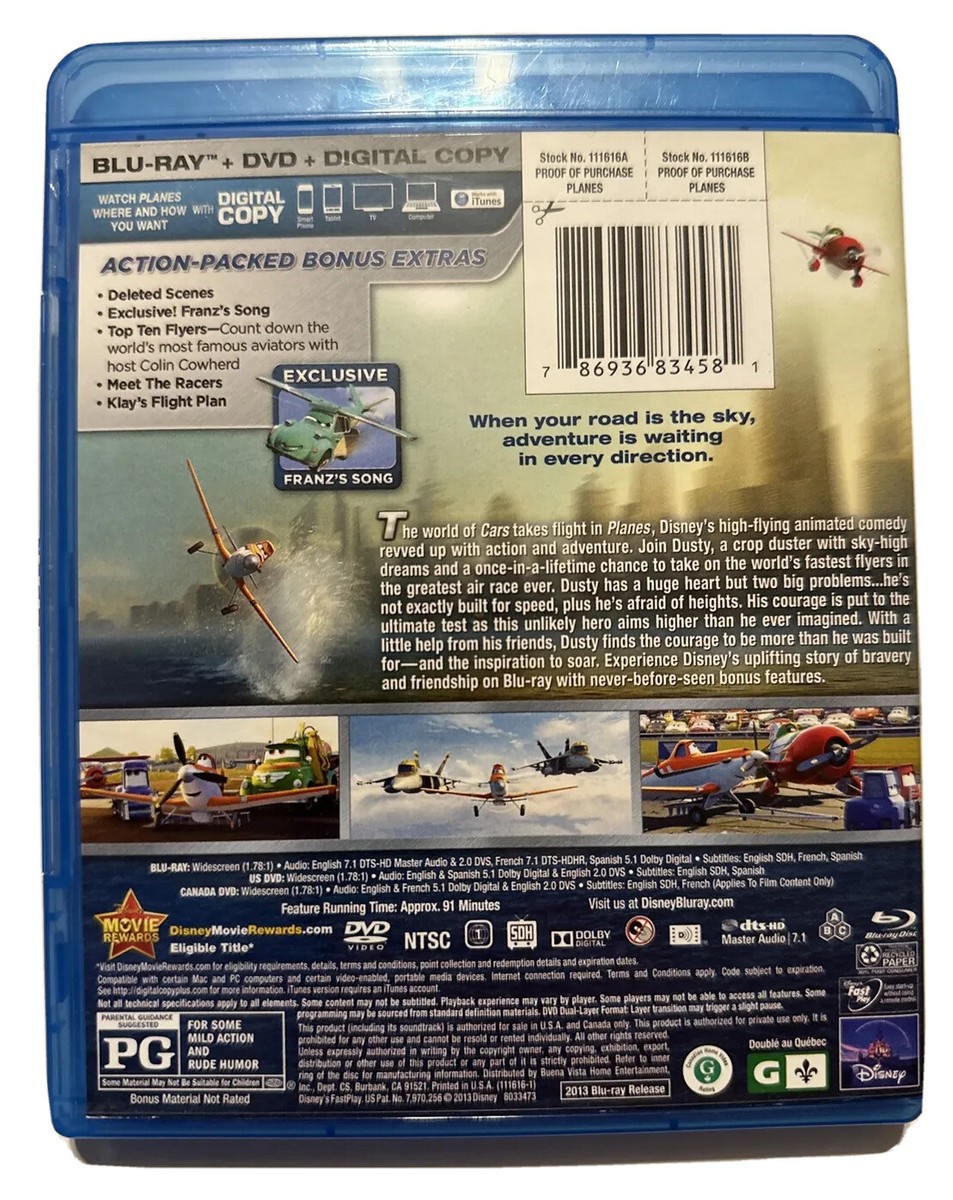 Planes (Blu-ray/DVD, 2013, 2-Disc Set, Includes Digital Copy