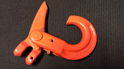 TORSO Lasthaken WLL 2t 4:1 8mm Haken Sicherheitshaken mit Gabelkopf. rot