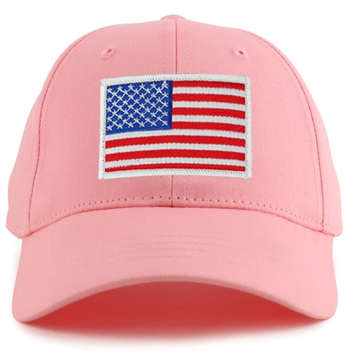 White USA Flag Patch Youth Size Cotton Structured Baseball Cap - FREE SHIPPING - Picture 6 of 11