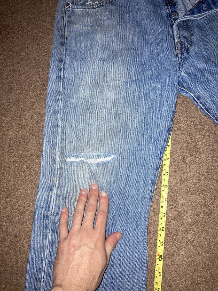 Vintage 90s Levi's 501 jeans W34-L32, USA Made Light Distress | eBay