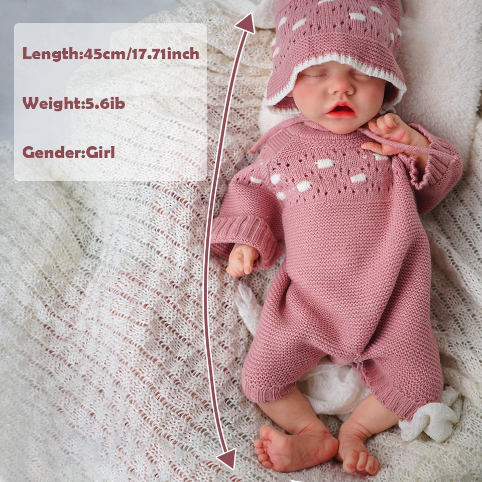 17.71'' feste silikon puppe silikon wiedergeboren puppe silikon mädchen puppe sp - Bild 3 von 4