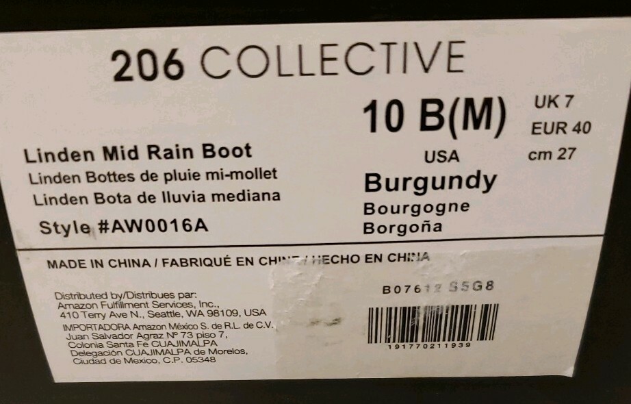 ミイ Amazon Brand - 206 Collective Women's Linden Mid Rain Boot