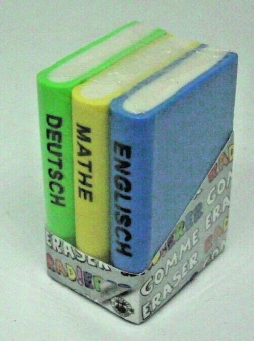 TRENDHAUS GMBH Radiergummi "Bücher", 3teiliges Set, NEU