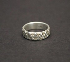 Bohemian Design Beaded Band Ring - 925 Sterling Silver