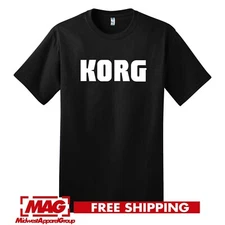KORG BLACK T-SHIRT Logo Black Shirt Tee Synthesizer Synth Edm Dj Music Producer