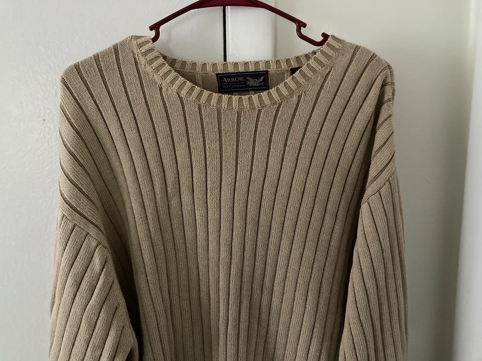VTG Arrow Sweater Men’s XL Blue Jean Co Cable Knit Pullover Australia Made Y2K - Image 3 of 4