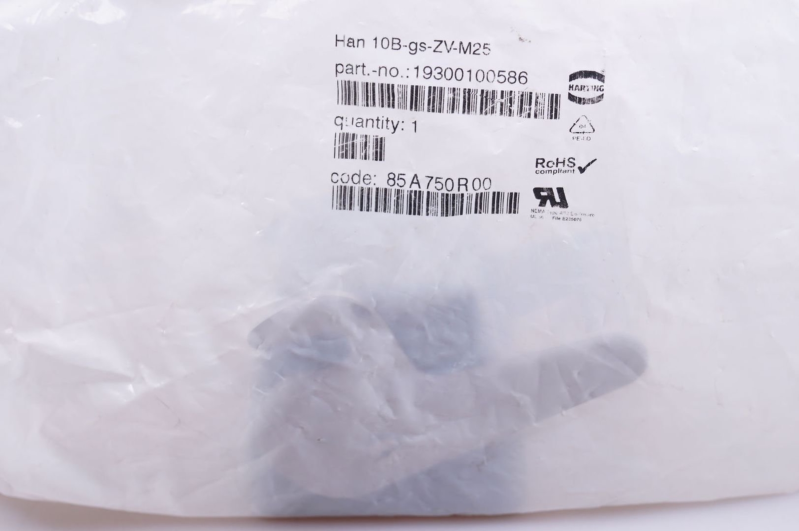 Harting Han 10B-GS-ZV-M25 19300100586 Tüllengehäuse OVP New