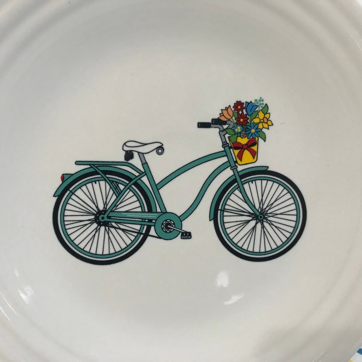 Fiestaware Turquoise Floral Spring Truck Luncheon Plate 9" - New With Sticker
