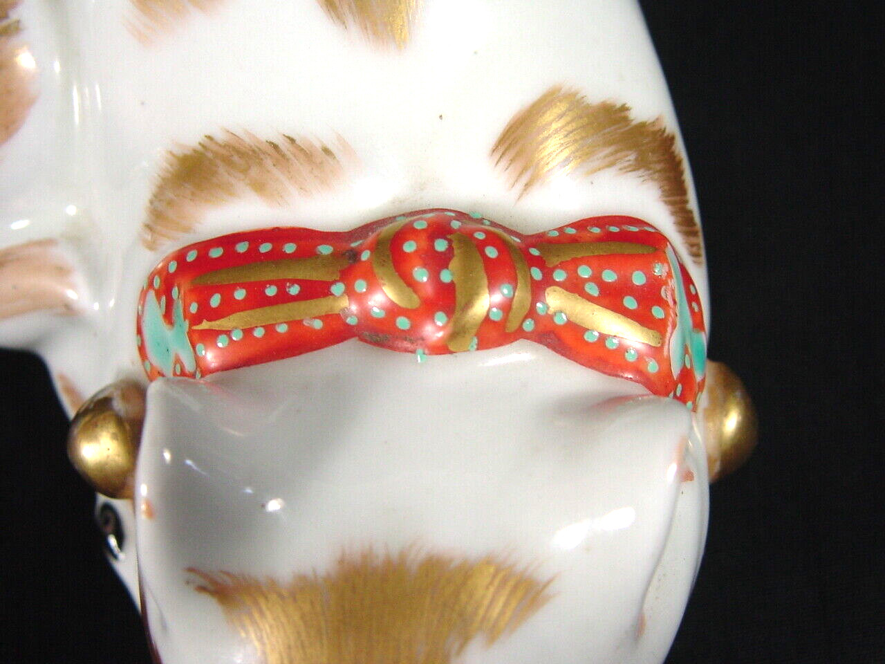 Rare Kutani Sleeping Cat Nemuri Neko Hand Painted Japanese Antique Opposite Pose