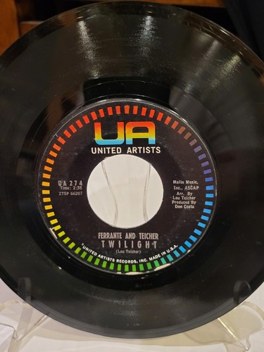 FERRANTE AND TEICHER Exodus / Twilight UNITED ARTISTS UA 274 EX 45rpm 7" 1960 - Picture 2 of 3