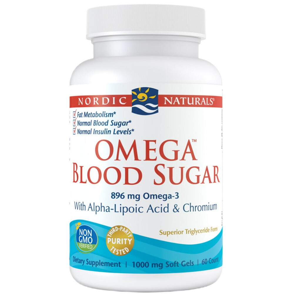 768990018701 Omega Blood Sugar suplement diety 60 kapsuek Nordic Naturals 11590₽