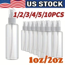 1-10Pack 1/2oz Travel Spray Bottle Plastic Transparent Perfume Empty Atomizer US