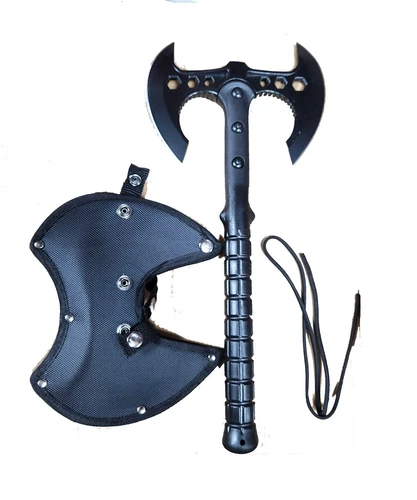 Survival Tactical Axe – Buy Online in Bangladesh | FineNpick 8 Zwei Kopf Axt HH48 | 44,5cm Griff | Beil | 420 Stahl | Handseil |+ Scheide - Bild 2 von 8