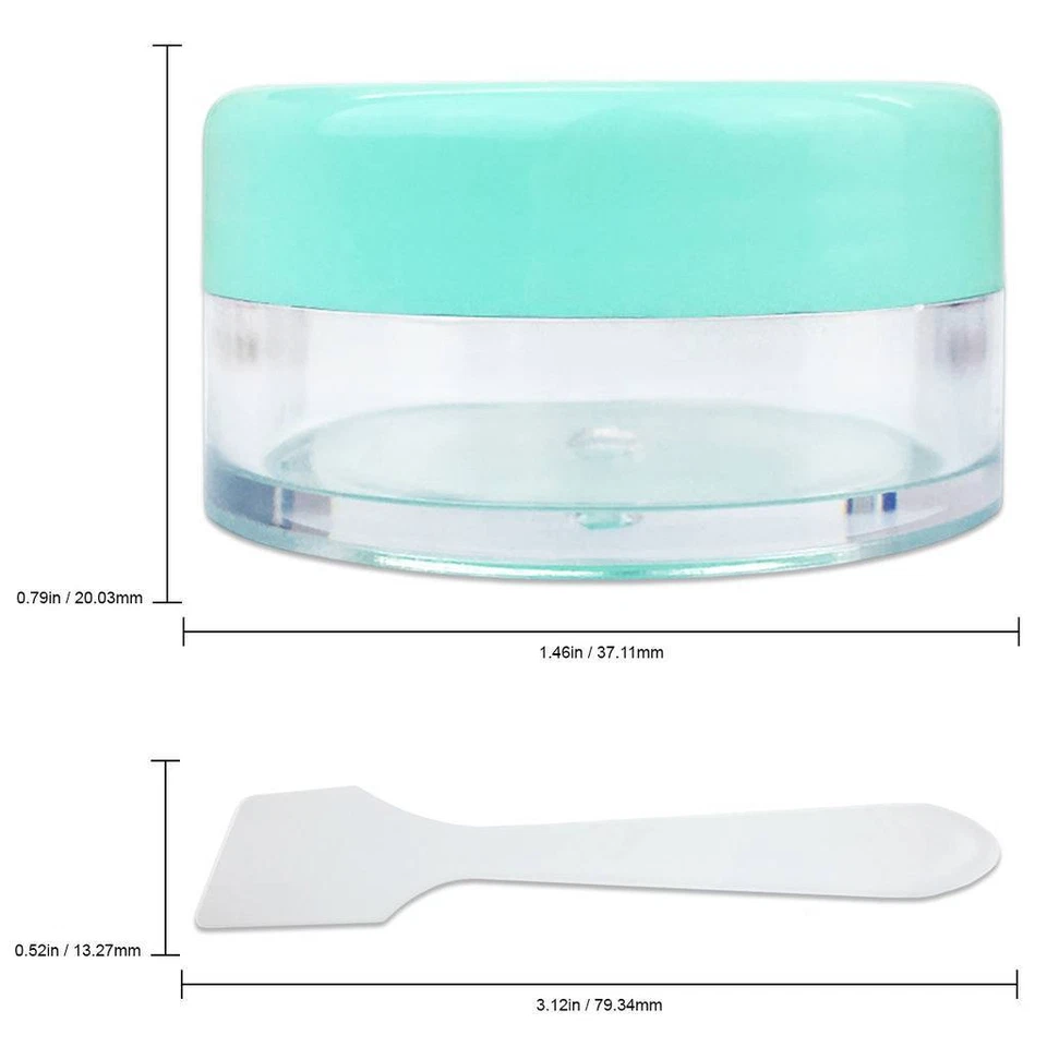 24PCS 10G/10ML Makeup Cream Cosmetic Green Sample Jar Containers with Spatulas - Image 2 of 4