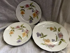 Meissen Mitterteich Bavaria Set Of 3 Salad/ Desert & 1 Dinner Plates Floral VTG