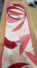 AK Anne Klein Rectangle Scarf Reds Pinks Coral White