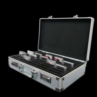 #ad Aluminum Frame Storage Box Case with Lock for 50 PCGS NGC Coin Holders Slabs $39.95