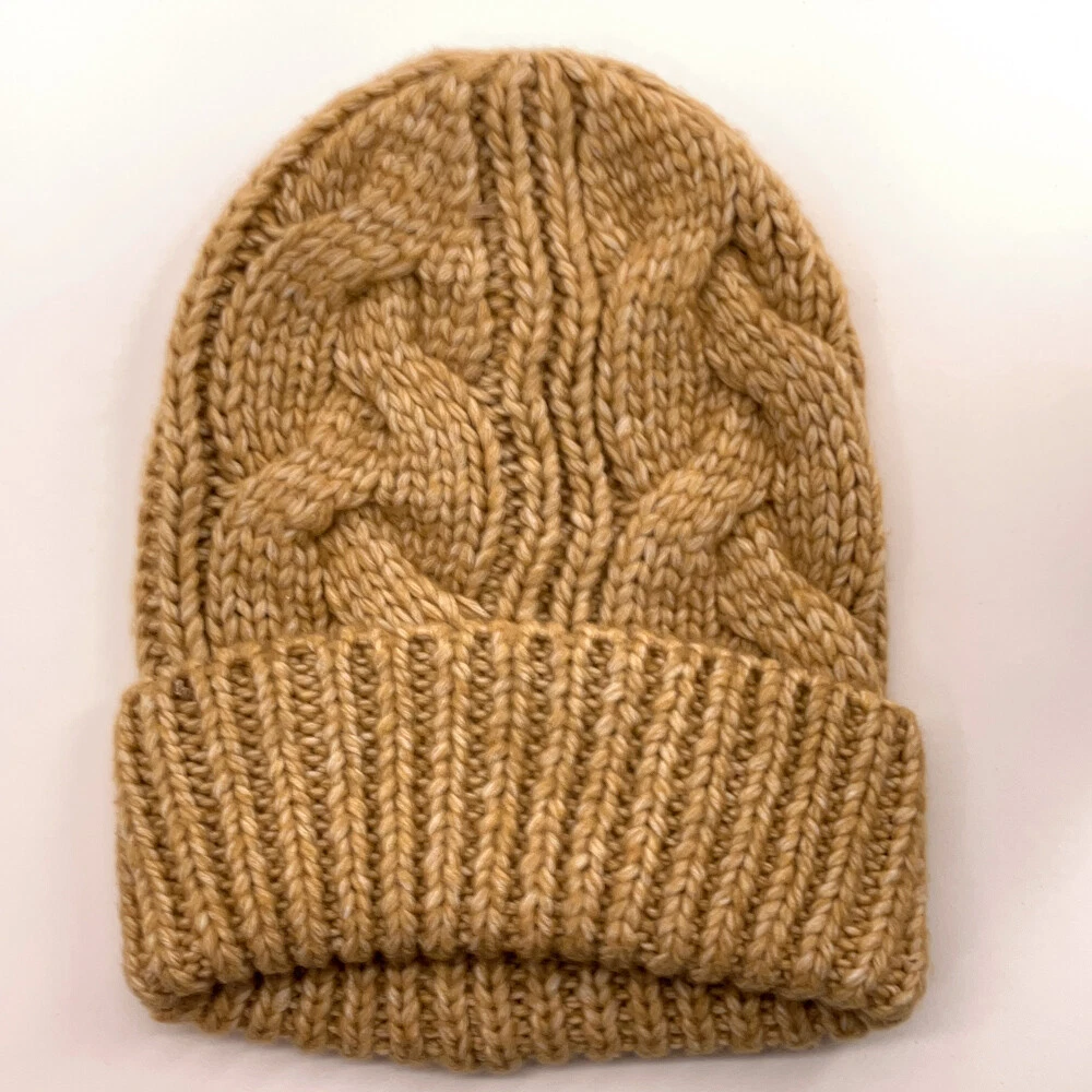 Old Navy percent recycled material knit winter hat beige golden