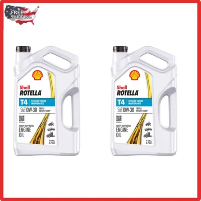 Shell ROTELLA T4 Triple Protection Diesel Conventional Engine Oil 10W-30 2 Gallo