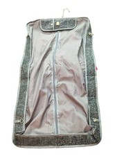 Oscar De La Renta Gray Tweed Folding Garment Bag Designer Luggage Vintage