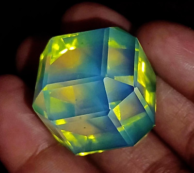 A+Natural 120.25 Ct Green Opal Cube Welo Australian Untreated Certified Gemstone