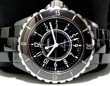 Chanel 38mm J12 H0684 Black Phantom Ceramic 21J ETA Auto SWISS US Seller CLEAN